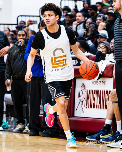 FORESTVILLE, Md. — Darius Bivins dribbles up court during the Lethal Shooter All-Star Game at Bishop McNamara High School. Bivins is a 2026 McDonald’s All-American selection. Photo by Olen Kelley III/OK3Sports.