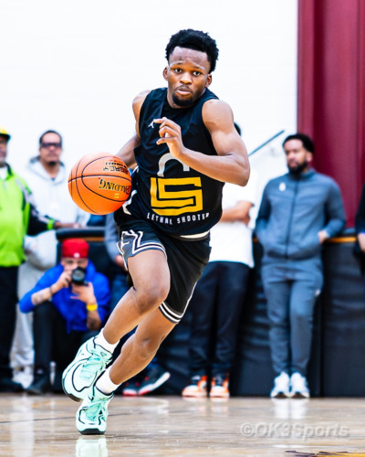 FORESTVILLE, Md. — Silas Devonish dribbles up court during the Lethal Shooter All-Star Game at Bishop McNamara High School. Photo by Olen Kelley III/OK3Sports.