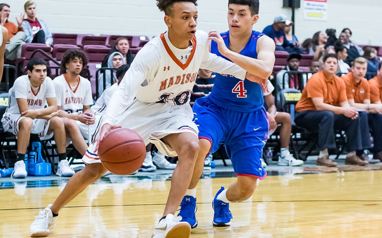 Matthew Martinez, Julius Nwosu, Andrew Osborn, #ok3sports, high, school, basketball, ok3sports, san antonio, boys, jefferson, mustangs, madison, mavericks, littleton gym, NISD