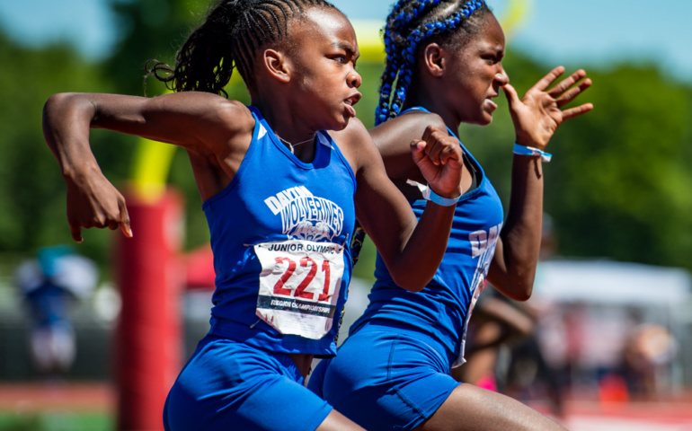 dayton wolverines track club, dayton, ohio, ok3sports, usatf, gold medal, 100m, 200m, Natalie Kelley, deangela camp