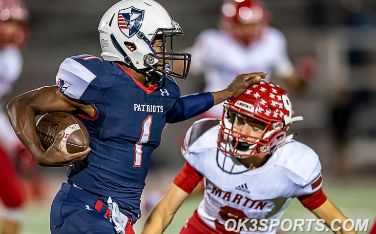 Ok3sports, football, high school football, Texas football, txhsfb, D.W. Rutledge stadium, 13-5A district, veterans memorial high school, veterans memorial high school football, veterans memorial patriots, laredo martin tigers, laredo martin football, class 5a division I, imai rutley, jaden sommers, joseph richardson, balin jackson, jorge castaneda, matthew duron