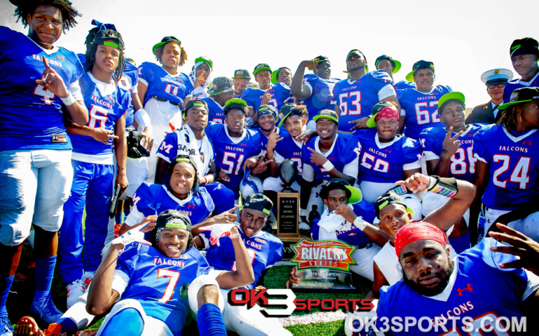 #ok3sports, sports photography, football, high school football, Gouglas football, douglas trojans football, soul bowl, soul bowl 2019, #soulbowl, jesus guerra morey, harold bagby, michael taffe, leon mackie, bailey brown, millwood falcons football, millwood high school football, millwood football