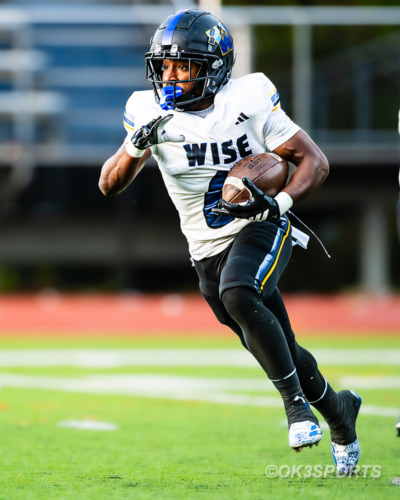 Wise running back Kameron Parker runs against Potomac, finishing with 102 yards and three touchdowns in a 35 to 0 win.