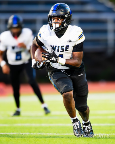 Wise running back Kameron Parker runs against Potomac, finishing with 102 yards and three touchdowns in a 35 to 0 win.