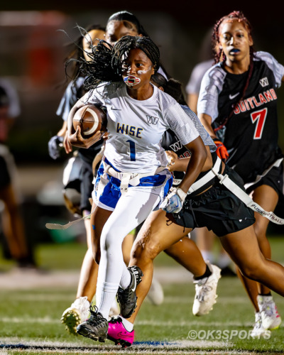 ‘Lady Pumas’, ‘Lady Rams’, ‘Dr Henry A. Wise High School’, ‘Suitland High School’, ‘flag football’, ‘girls flag football’, ‘Natalie Kelley’, ‘Kennedy Wyatt’, ‘Armani Truesdale’, ‘Nick Ferguson’, ‘OK3Sports’, ‘Wise vs Suitland’, ‘PG County flag football’