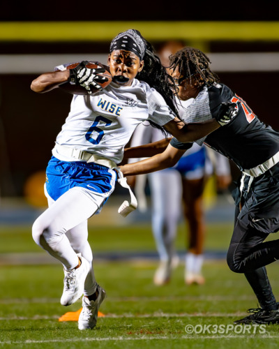 ‘Lady Pumas’, ‘Lady Rams’, ‘Dr Henry A. Wise High School’, ‘Suitland High School’, ‘flag football’, ‘girls flag football’, ‘Natalie Kelley’, ‘Kennedy Wyatt’, ‘Armani Truesdale’, ‘Nick Ferguson’, ‘OK3Sports’, ‘Wise vs Suitland’, ‘PG County flag football’