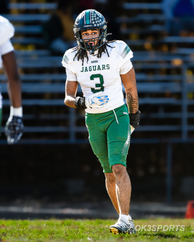 Flowers Jaguars, Suitland Rams, Flowers vs Suitland playoff, Forestville MD, high school football, Maryland playoffs, postseason football, Kodi Gardner Jr, Damieon Butler Jr, T Saunders Sr, Eliezer Johnson Jr, Isaac Freeman Jr, C Durandisse So, Isaiah Keys Jr, Tyger Williams Jr, Gabriel Amadi Jr, Jordan Williams Sr, Flowers football 2025, Suitland football 2025, rushing touchdown, passing touchdown, interception, sack, defensive stops, playoff game coverage, OK3Sports