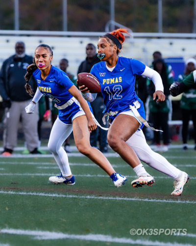 Wise Lady Pumas, Flowers Lady Jaguars, Natalie Kelley, Kennedy Wyatt, Armani Tuesday, Nick Ferguson, PG County Flag Football, High School Flag Football, OK3Sports, Olen Kelley III, Upper Marlboro, Maryland, Parkdale Lady Eagles, 2025 PG County Playoffs