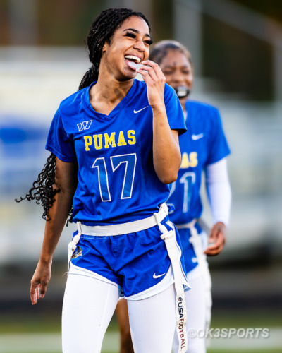 Wise Lady Pumas, Flowers Lady Jaguars, Natalie Kelley, Kennedy Wyatt, Armani Tuesday, Nick Ferguson, PG County Flag Football, High School Flag Football, OK3Sports, Olen Kelley III, Upper Marlboro, Maryland, Parkdale Lady Eagles, 2025 PG County Playoffs