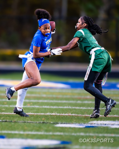 Wise Lady Pumas, Flowers Lady Jaguars, Natalie Kelley, Kennedy Wyatt, Armani Tuesday, Nick Ferguson, PG County Flag Football, High School Flag Football, OK3Sports, Olen Kelley III, Upper Marlboro, Maryland, Parkdale Lady Eagles, 2025 PG County Playoffs