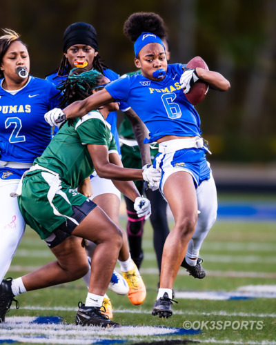 Wise Lady Pumas, Flowers Lady Jaguars, Natalie Kelley, Kennedy Wyatt, Armani Tuesday, Nick Ferguson, PG County Flag Football, High School Flag Football, OK3Sports, Olen Kelley III, Upper Marlboro, Maryland, Parkdale Lady Eagles, 2025 PG County Playoffs