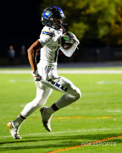 Dr. Henry A. Wise Jr. High School players celebrate during a dominant 63–0 win over Northwestern on November 1, 2025, in Hyattsville, Maryland. The Pumas combined a powerful offense and a strong defense to extend their winning streak.