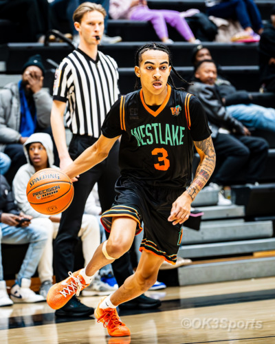 Westlake Wolverines varsity basketball players compete against Springbrook during a 43–42 home win in Waldorf Maryland. Photo by Olen Kelley III OK3Sports.