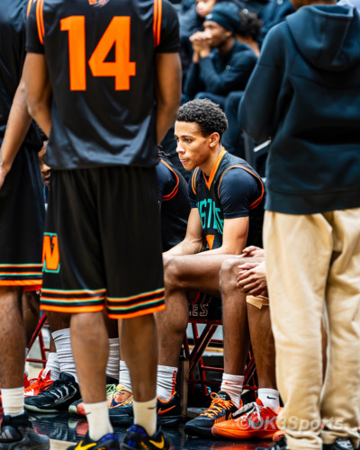 Westlake Wolverines varsity basketball players compete against Springbrook during a 43–42 home win in Waldorf Maryland. Photo by Olen Kelley III OK3Sports.