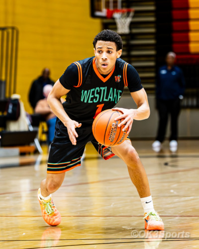 Westlake Wolverines varsity basketball players compete against Springbrook during a 43–42 home win in Waldorf Maryland. Photo by Olen Kelley III OK3Sports.