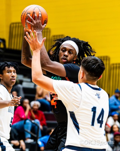 Westlake Wolverines varsity basketball players compete against Springbrook during a 43–42 home win in Waldorf Maryland. Photo by Olen Kelley III OK3Sports.