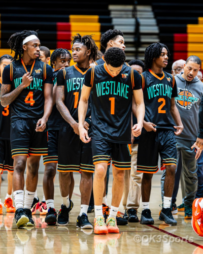 Westlake Wolverines varsity basketball players compete against Springbrook during a 43–42 home win in Waldorf Maryland. Photo by Olen Kelley III OK3Sports.