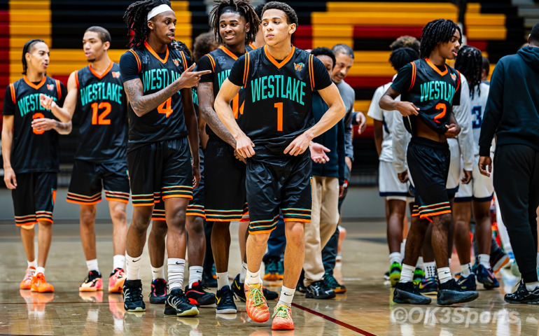 Westlake Wolverines varsity basketball players compete against Springbrook during a 43–42 home win in Waldorf Maryland. Photo by Olen Kelley III OK3Sports.