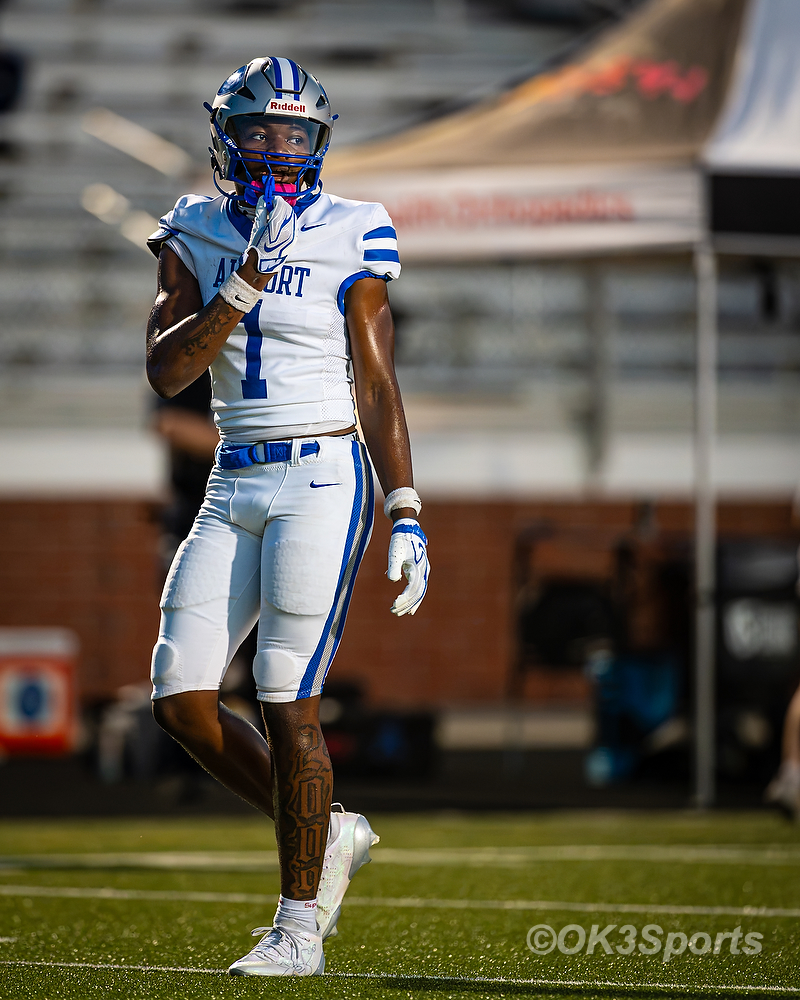 Airport Eagles player Richard Harley on the field during the Keenan football game