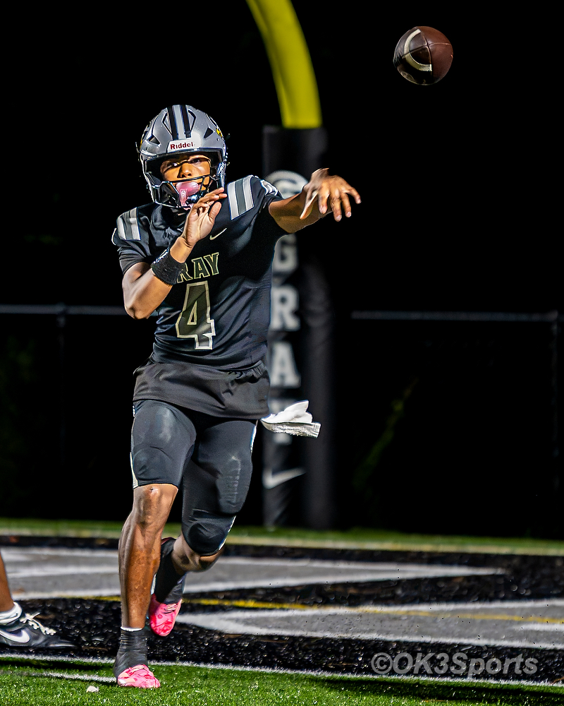 Gray Collegiate quarterback Xavier Wright throws a pass against Blythewood