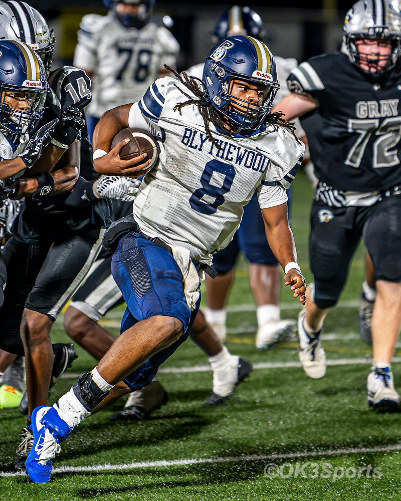 Blythewood quarterback James Veasey runs the ball against Gray Collegiate